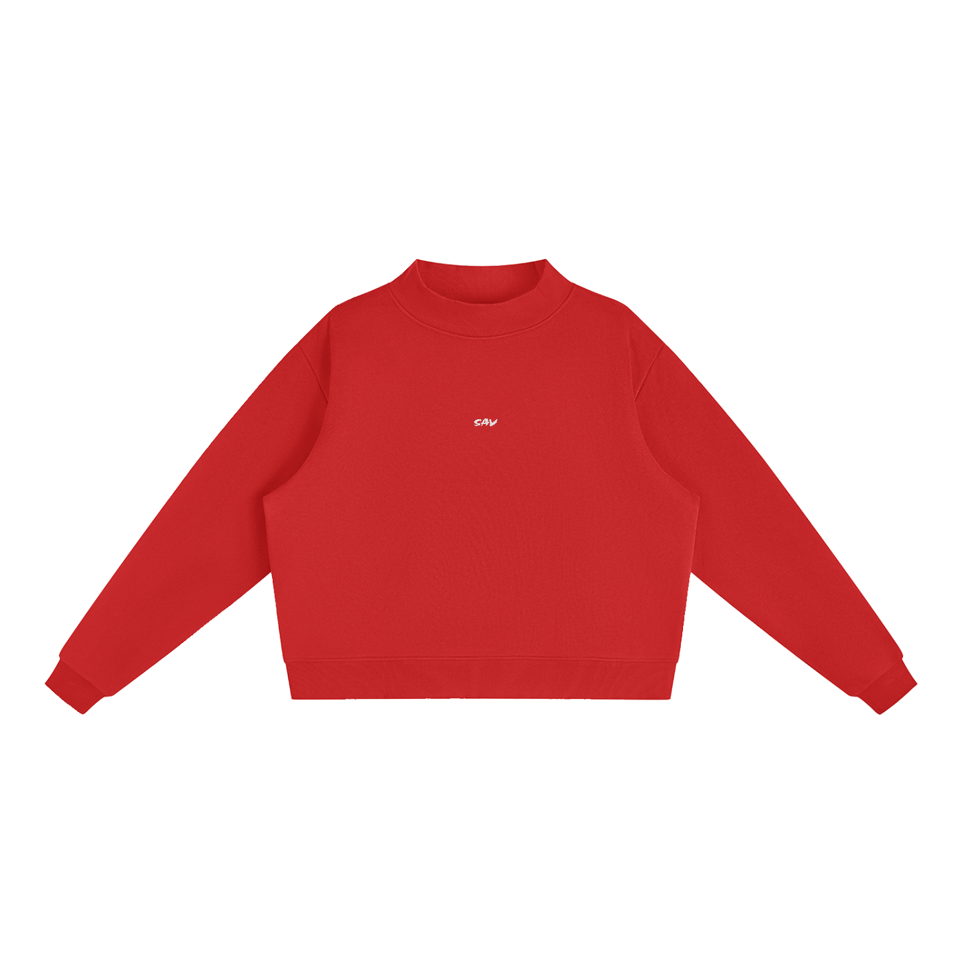 SAV Essential Fleece Mock-Neck Crew Sweatshirt