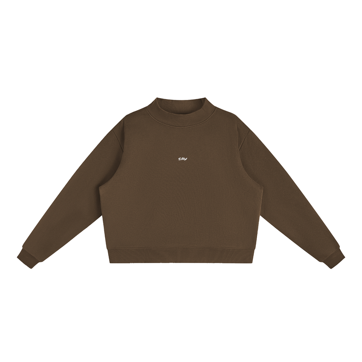 SAV Essential Fleece Mock-Neck Crew Sweatshirt
