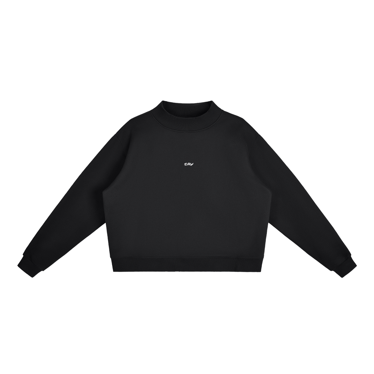 SAV Essential Fleece Mock-Neck Crew Sweatshirt