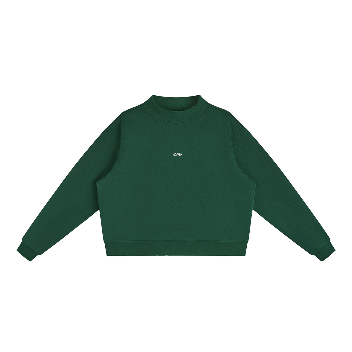 SAV Essential Fleece Mock-Neck Crew Sweatshirt