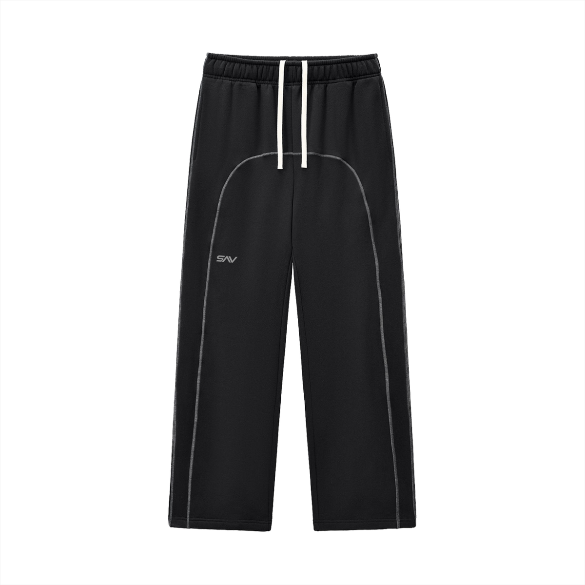 SAV Contrast-Stitched Boxy Fleece Hoodie