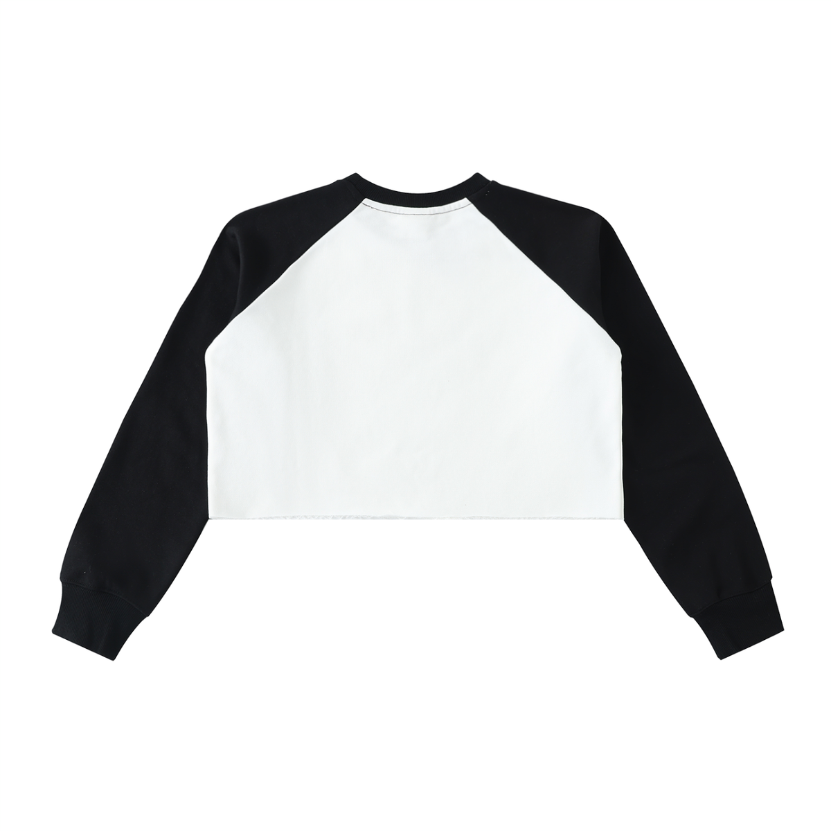 SAV Raw-Hem Color-Block Raglan Crop Sweatshirt