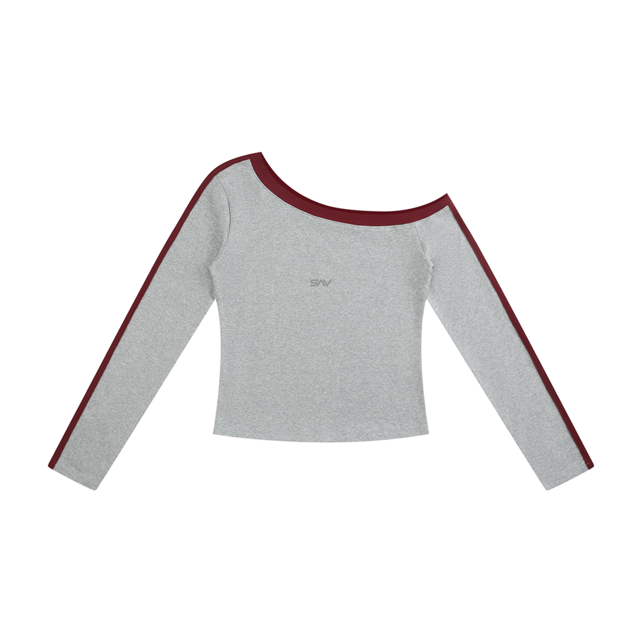 SAV Women’s Color Block Off-the-Shoulder T-Shirt