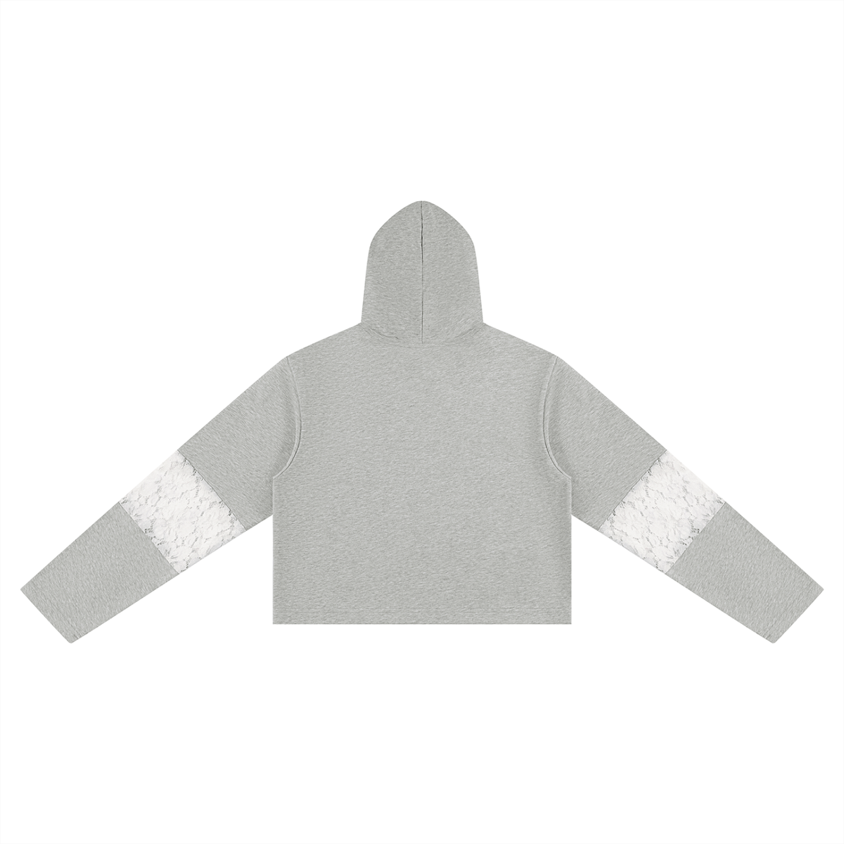 SAV Blank Women’s Cropped Lace-Panel Hoodie