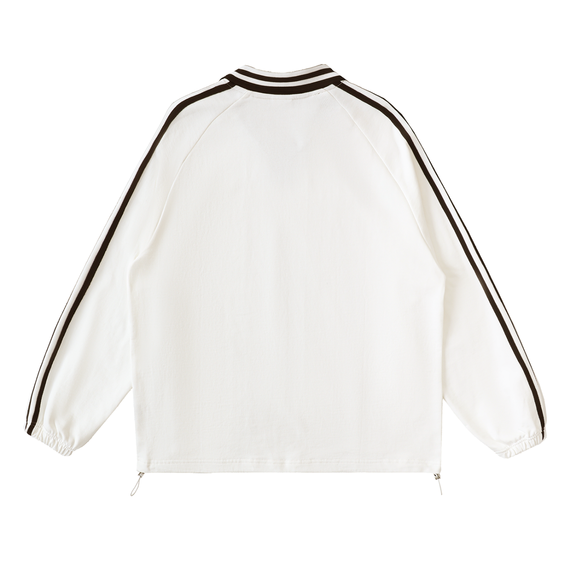 SAV Blank Contrast Striped Lapel Collar Sweatshirt