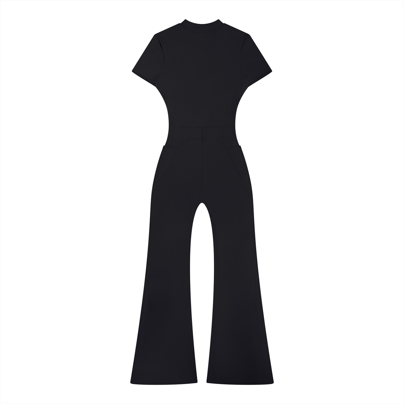 SAV Women’s Tight Flared Leg Quarter-Zip Jumpsuit