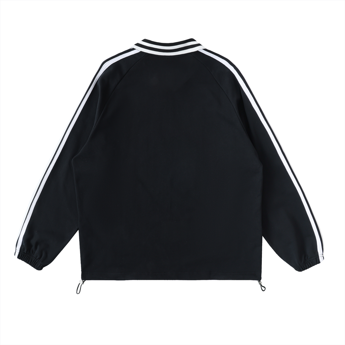 SAV Blank Contrast Striped Lapel Collar Sweatshirt