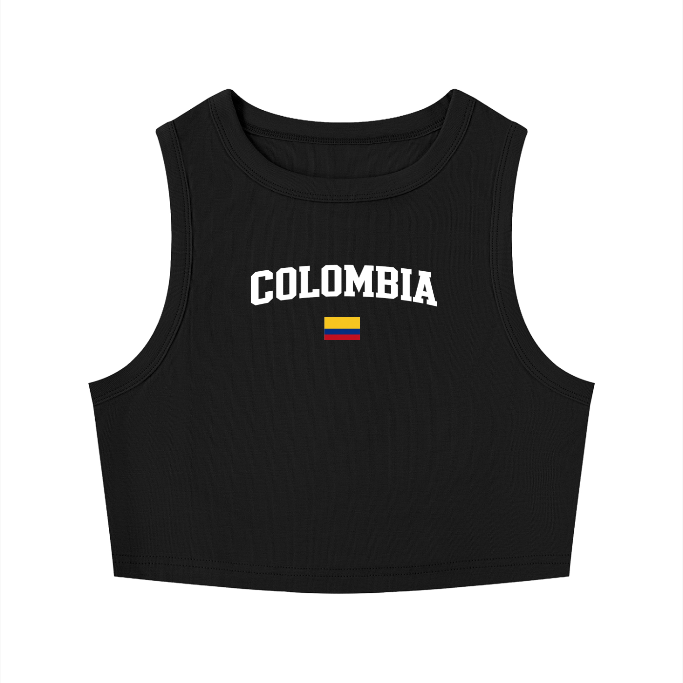 SAV Women's Tight Crewneck Crop Tank Top COL