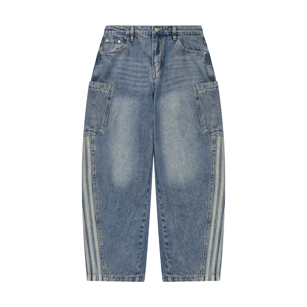 SAV Women's Vintage Wash Barrel Leg Jeans