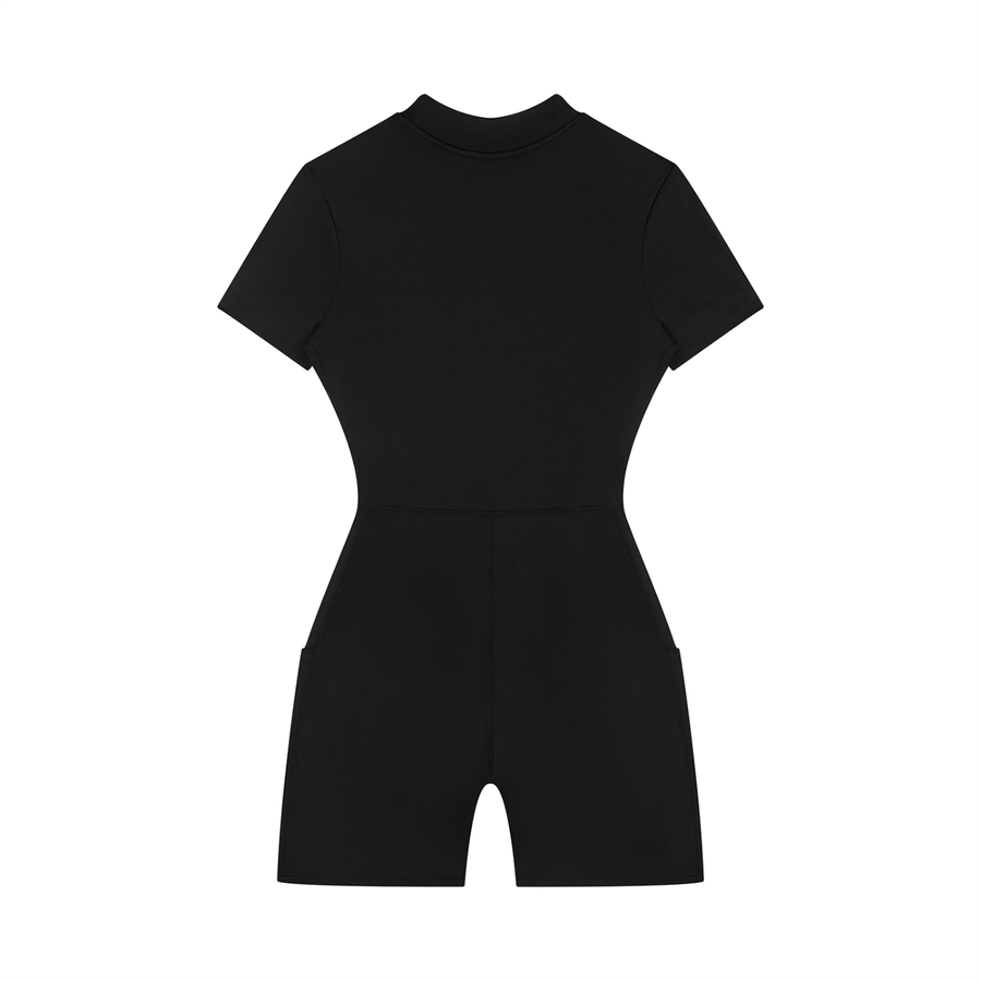 SAV Women's Quarter-Zip Short Sleeve Romper