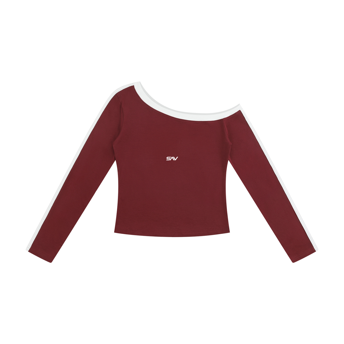 SAV Women’s Color Block Off-the-Shoulder T-Shirt