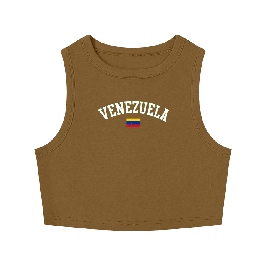 SAV Women's Tight Crewneck Crop Tank Top VEN
