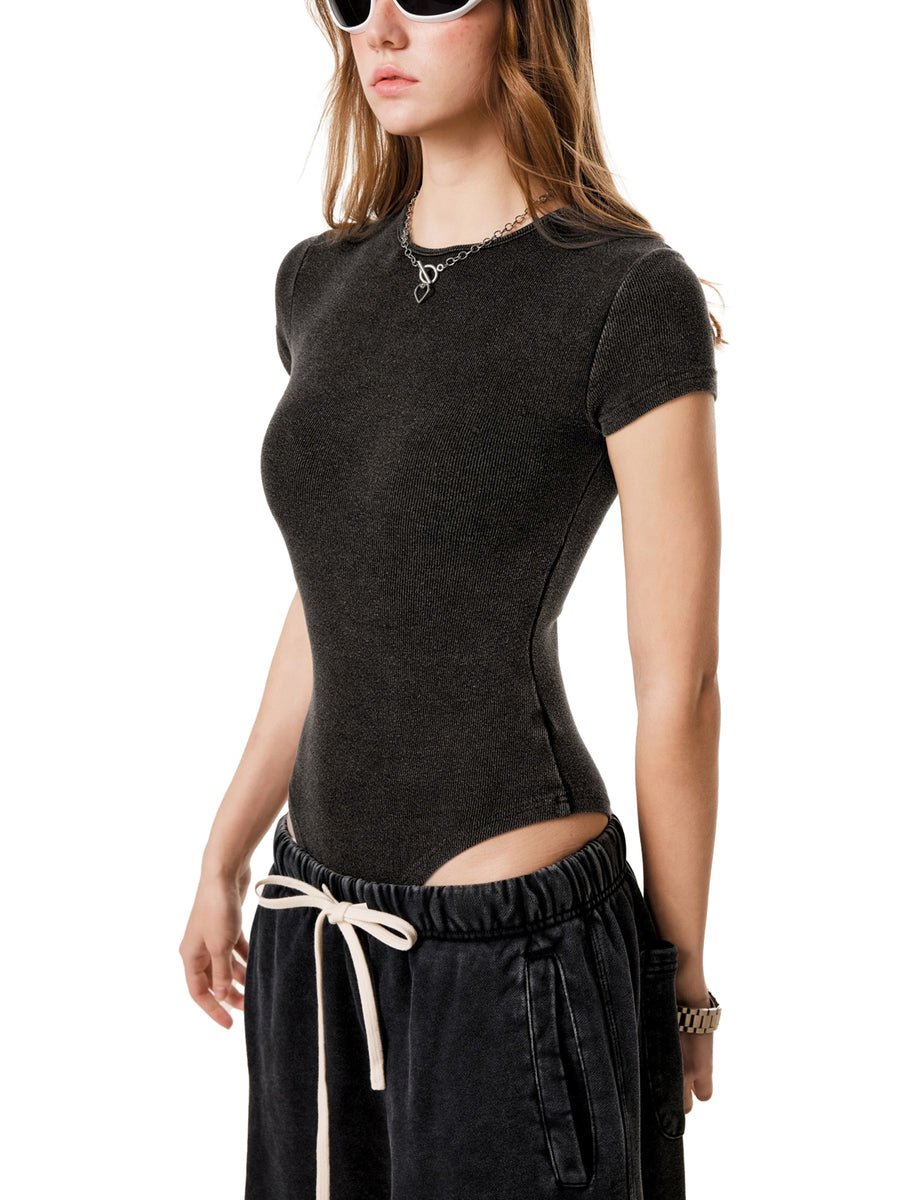 SAV Women's Mineral Wash Crewneck Bodysuit