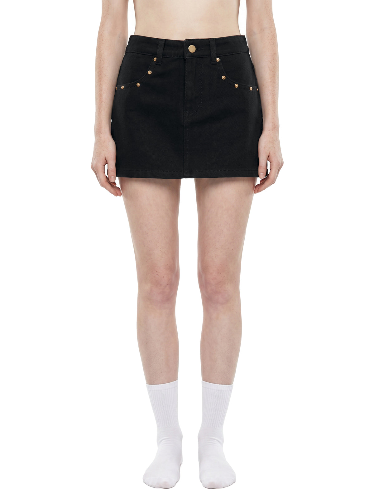 SAV Women's Studded Denim Mini Skirt