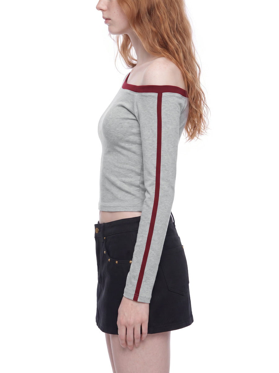 SAV Women’s Color Block Off-the-Shoulder T-Shirt